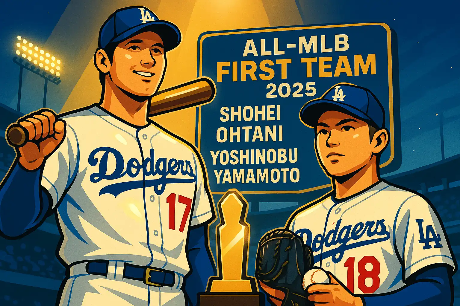 大谷翔平と山本由伸 オールMLB1st同時選出
