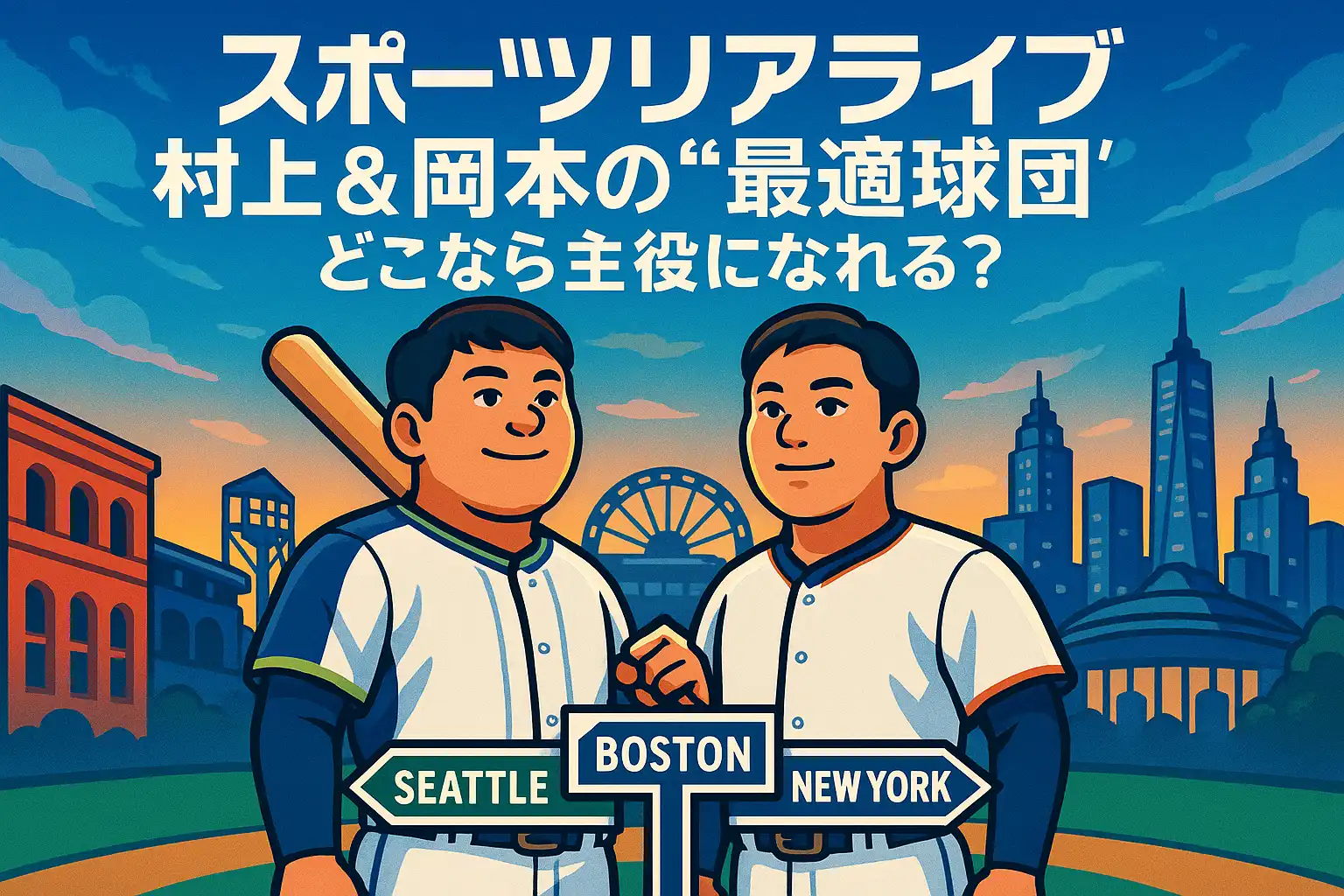 スポーツリアライブが探る村上宗隆と岡本和真の最適球団