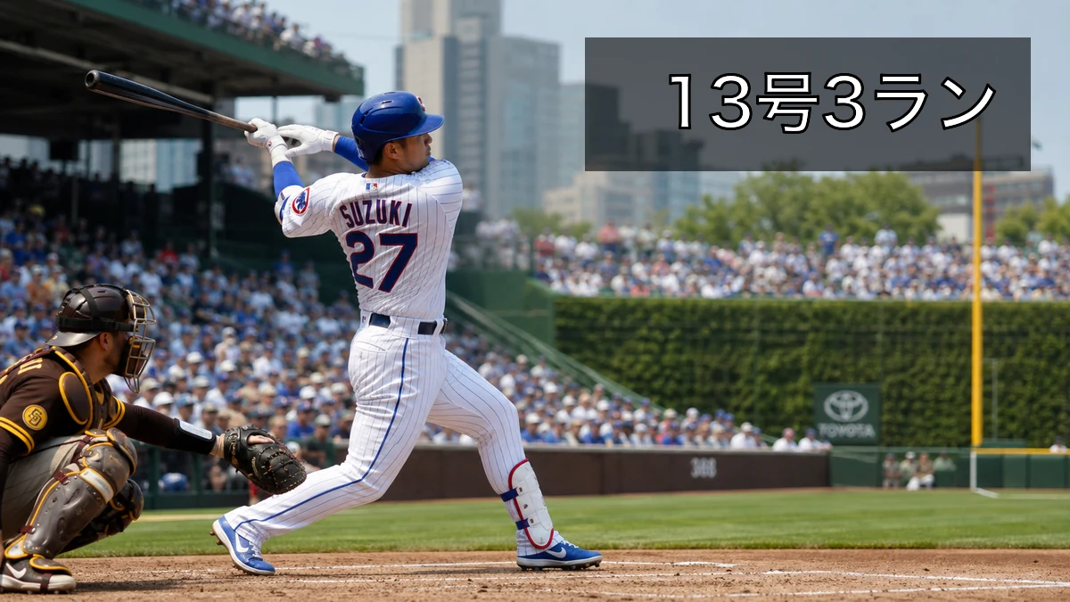 鈴木誠也が13号3ラン、カブス23-3大勝